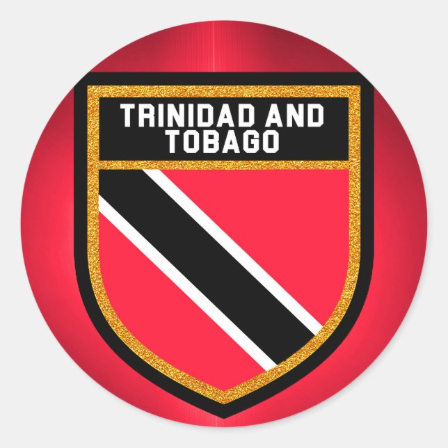 Sticker Rond Drapeau Trinité-Et-Tobago (Devant)