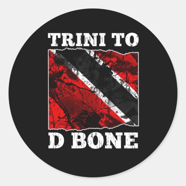 Sticker Rond Drapeau Trinité-et-Tobago - Trini À D Bone (Devant)