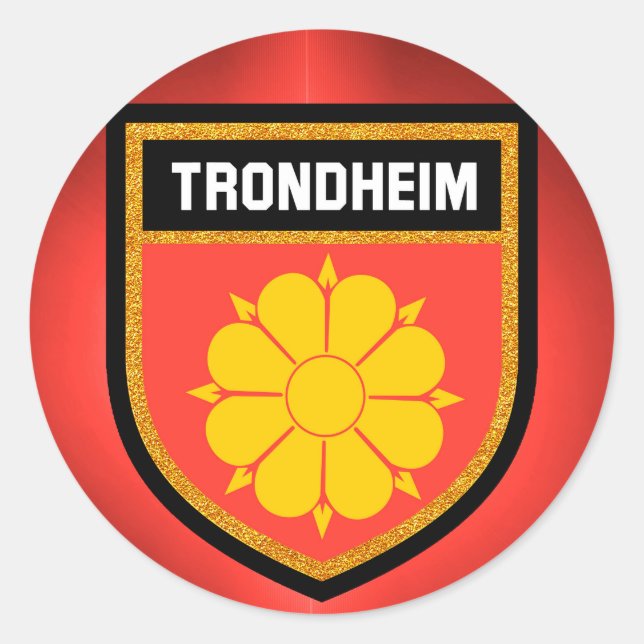 Sticker Rond Drapeau Trondheim (Devant)