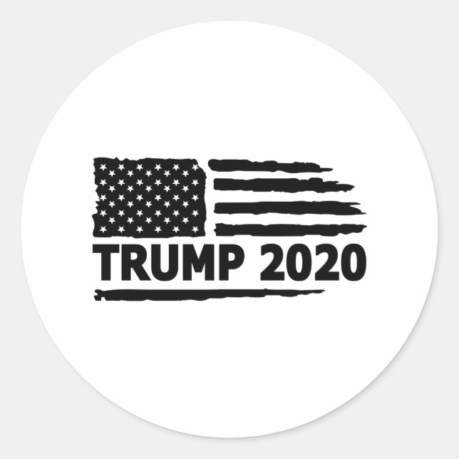 Sticker Rond Drapeau Trump 2020 (Devant)