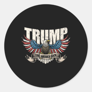 Sticker Rond Drapeau Trump 2024 Reprenez l'Amérique Byck Hommes