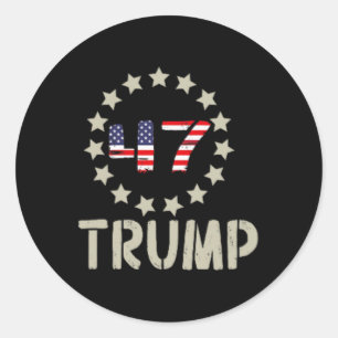 Sticker Rond Drapeau Trump 2024 (sur Byck) Take America Ck Trum