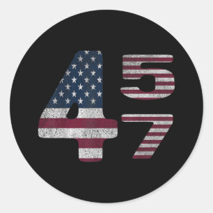 Sticker Rond Drapeau Trump américain Made Trump 45 47 T