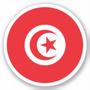 Sticker rond Drapeau Tunisie