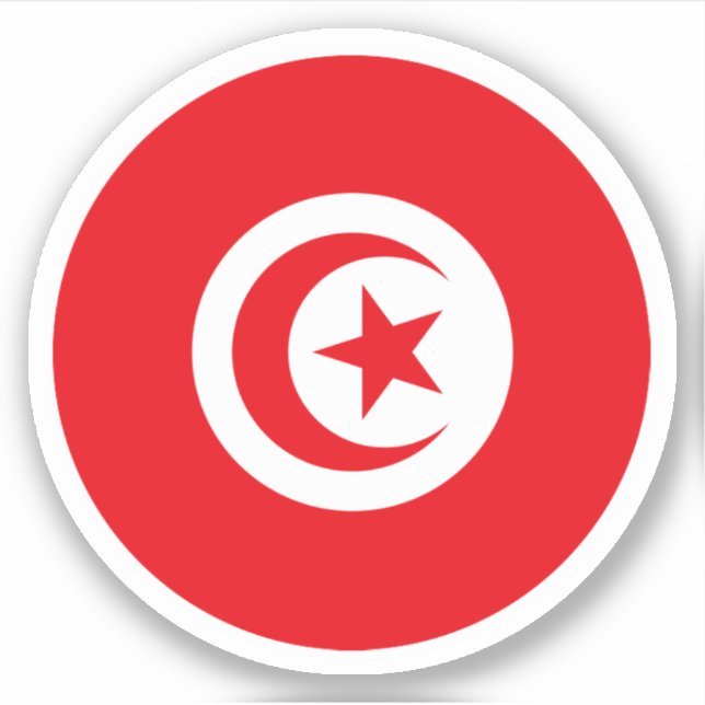 Sticker rond Drapeau Tunisie (Devant)