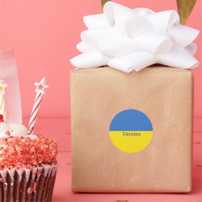 Sticker Rond Drapeau Ukraine (Fête)
