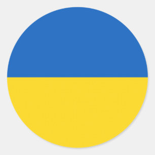 Sticker Rond Drapeau Ukraine
