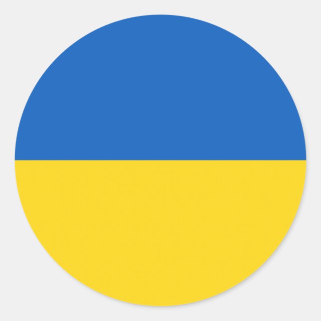 Sticker Rond Drapeau Ukraine (Devant)