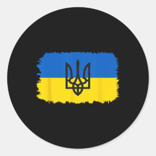 Sticker Rond Drapeau Ukraine Ukrainien Fierté de l'Ukraine Cœur