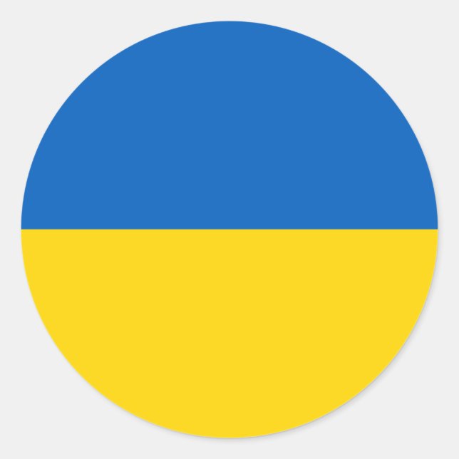 Sticker Rond Drapeau ukrainien (Devant)