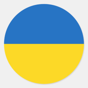 Sticker Rond Drapeau ukrainien