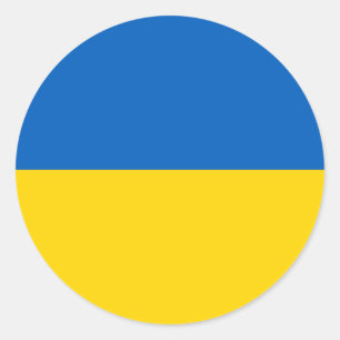 Sticker Rond Drapeau ukrainien, Drapeau de l'Ukraine