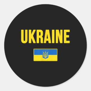 Sticker Rond Drapeau ukrainien d'Ukraine 3