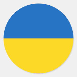 Sticker Rond Drapeau ukrainien (Ukraine)