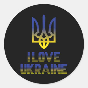 Sticker Rond Drapeau ukrainien vintage ukrainien Fierté 4