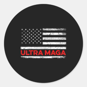 Sticker Rond Drapeau Ultra Maga United State