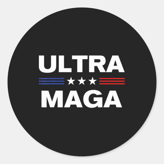 Sticker Rond Drapeau Ultra Maga United State 3 (Devant)