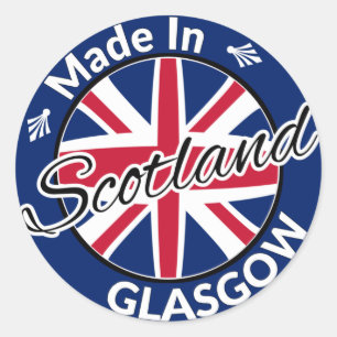 Sticker Rond Drapeau Union Jack Fabriqué à Glasgow Écosse
