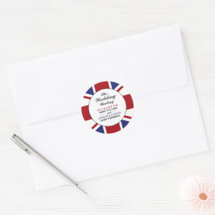 Sticker Rond Drapeau Union Jack Mariage britannique