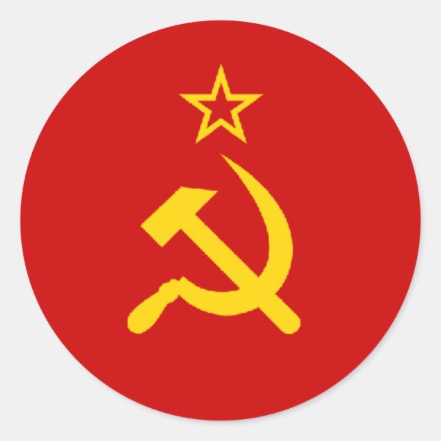 Sticker Rond Drapeau Union soviétique/URSS/CCCP (Devant)