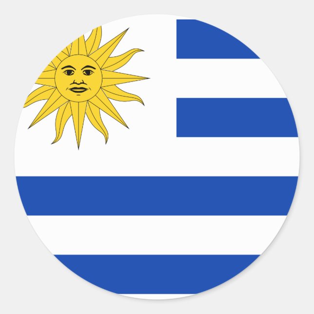 Sticker Rond Drapeau uruguayen (Devant)