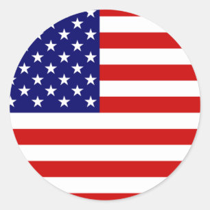 Sticker Rond Drapeau USA