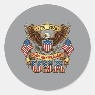 Sticker Rond Drapeau Usa 250e Anniversaire 250 Ans Aamerican 4