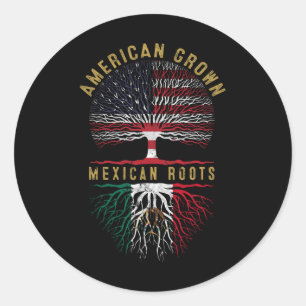 Sticker Rond Drapeau USA Arbre en détresse Américain cultivé Ro