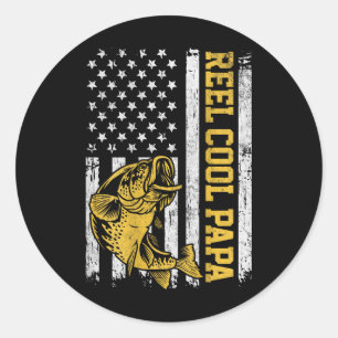 Sticker Rond Drapeau Usa Bobine Papa Cool Patriote Design De Pê