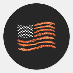Sticker Rond Drapeau Usa Con Mignon Porcs Séchés Drôles 4 Juill