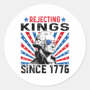 Sticker Rond Drapeau USA en détresse Refusant les rois depuis 1