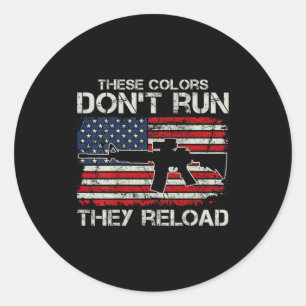 Sticker Rond Drapeau Usa Les Couleurs Ne Coulent Pas Elles Rech