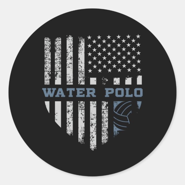 Sticker Rond Drapeau Usa Polo (Devant)