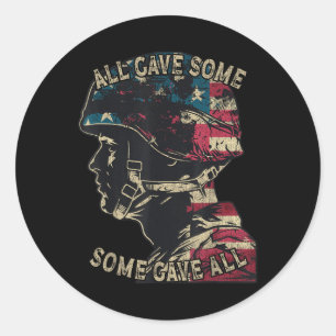 Sticker Rond Drapeau Usa Tous Ont Donné Quelques Forces Armées