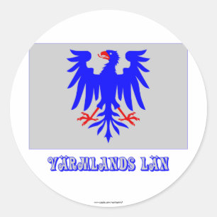 Sticker Rond Drapeau Värmlands län avec nom