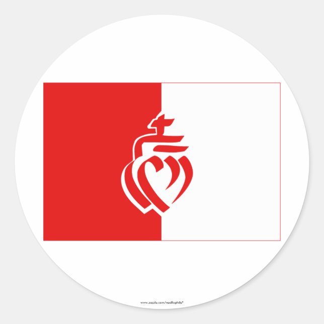 Sticker Rond Drapeau vendéen (Devant)