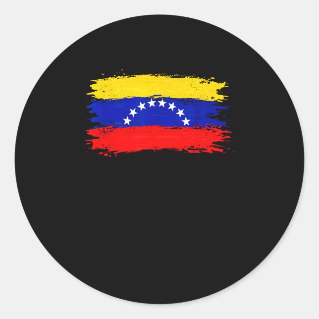 Sticker Rond Drapeau Venezuela 2026 Libre Paix  (Devant)