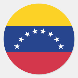 Sticker Rond Drapeau vénézuélien - drapeau du Venezuela - le