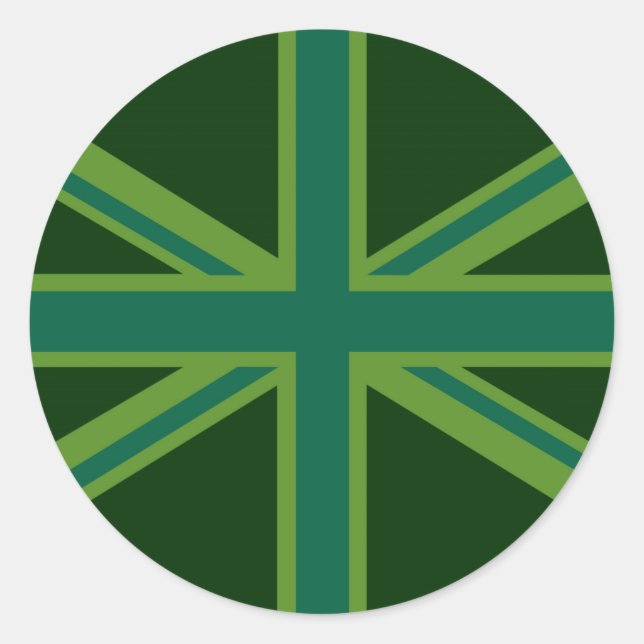 Sticker Rond Drapeau vert Union Jack (Devant)