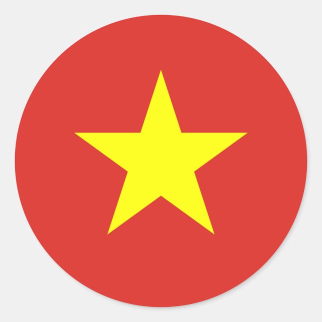 Sticker Rond Drapeau vietnamien, Drapeau vietnamien (Devant)