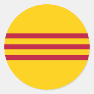 Sticker Rond Drapeau vietnamien du sud - đỏ de sọc de Ba d