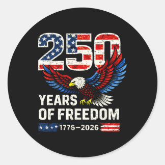 Sticker Rond Drapeau Vintage 250 Ans Américain 1776 2026 250e É