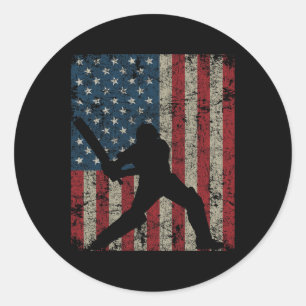 Sticker Rond Drapeau vintage américain 4 juillet Patrioti
