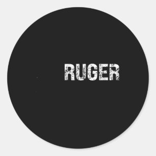 Sticker Rond Drapeau vintage américain Retro Ruger Usa Family M