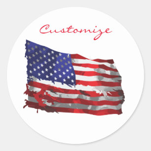 Sticker Rond Drapeau vintage américain Thunder_Cove