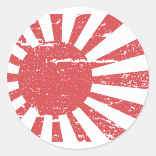 Sticker Rond Drapeau vintage de la marine japonaise