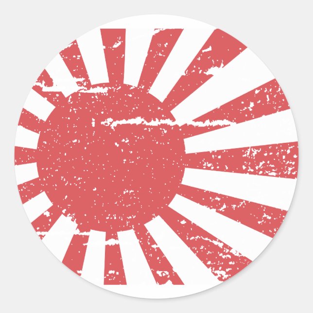 Sticker Rond Drapeau vintage de la marine japonaise (Devant)