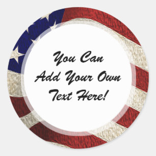 Sticker Rond Drapeau vintage des USA de bannière étoilée de