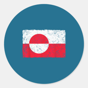 Sticker Rond Drapeau vintage du Groenland Rétro Greenlander