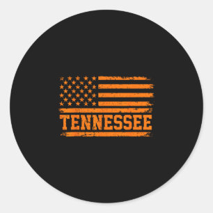 Sticker Rond Drapeau vintage du Tennessee tn orange fièreté de